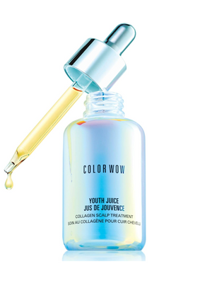 Color Wow Youth Juice scalp treatment bottle with dropper on a white background