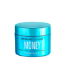 Blue jar labeled 'Money' by Chris Appleton + ColourPop on a white background