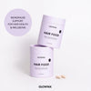 GLOWWA Hair Food supplement containers on a white background